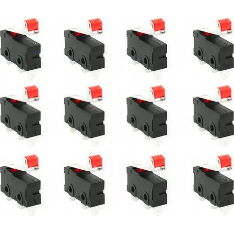 12 Stück 250 V 5 A SPDT 1NO 1NC Momentary Scharnierrollenhebel-Mikroschalter 3-polig (1/5)