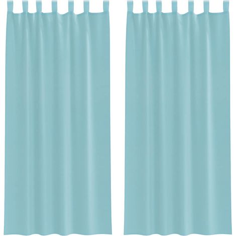 Rideaux en voile avec boucles 2 pcs turquoise 140x245 cm CFW12897 (1/5)