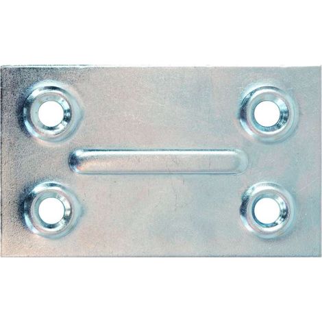 4 PEZZI - PIASTRINE QUADRATE ZINCATE67X40MM - CON VITI (1/2)