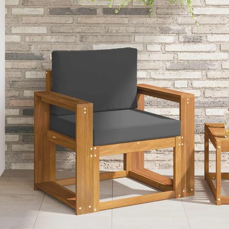 Outdoor-Sofa Massives Akazienholz und Polyester Natur