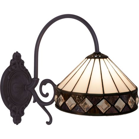 Applique Tiffany avec bras diamètre 20cm Série Ilumina