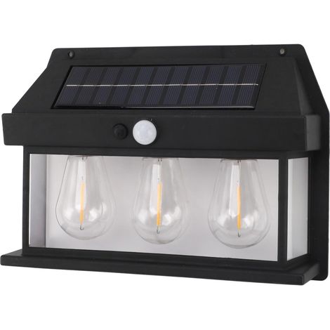 Éclairage solaire extérieur, lampe solaire extérieure étanche IP65 haute luminosité avec détecteur de mouvement, idéale pour le jardin, la terrasse, la clôture et la décoration extérieure.
