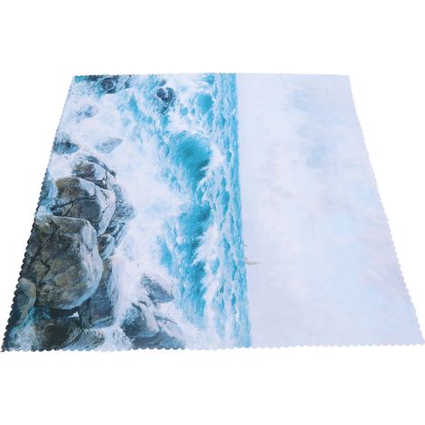 Nappe américaine paysage plage eau sable vagues rochers motif nature 140x180 cm (1/5)