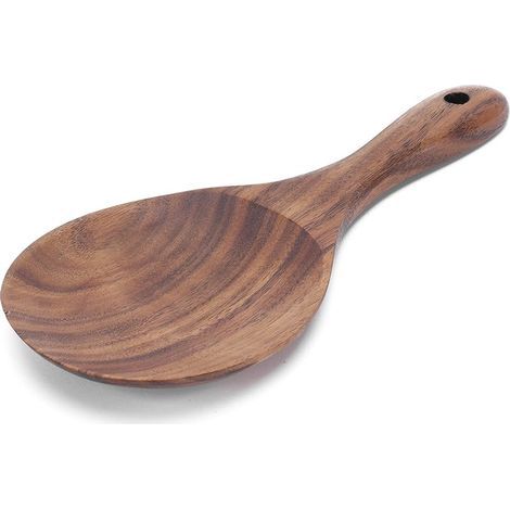Cuillère à riz en bois antiadhésive Pagaie de riz suspendue résistante à la chaleur (220 °C) Ustensile de cuisine durable (1/5)