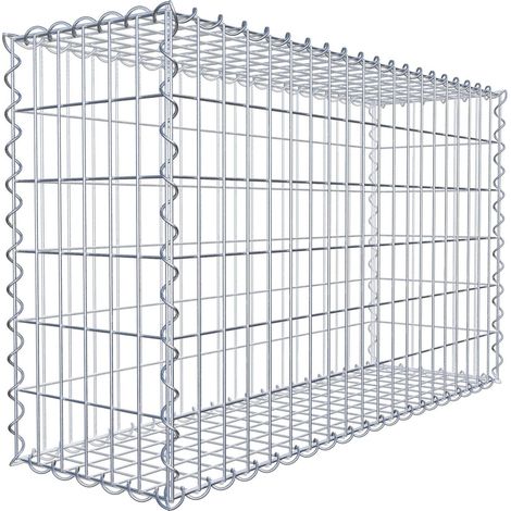 Gabion 100 cm x 60 cm x 30 cm – Mailles 5 x 10 cm – Construction en fil de fer galvanisé – Résistance à la corrosion – Montage rapide avec spirales – Gabiona (1/10)