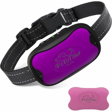 Rechargeable Dog Bark Control, Training Collar for Small Medium Large Dogs, Smart Bark Detection with 2 Modes Vibration and Sound 7 Sensitivity Levels, Pink (1/5)