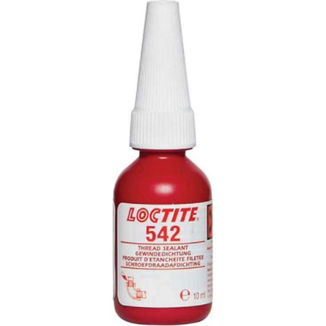 Loctite 542 10 ml anaerobes braunes Dichtmittel für Metallgewindeverbindungen, mittlere Demontage, für Feingewinde, schnellhärtend, niedrigviskos, für Hydraulik- und Pneumatikinstallationen, beständig