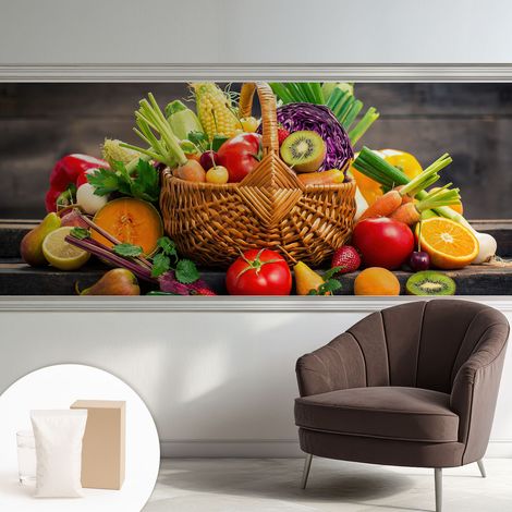Carta Da Parati Non Tessuto - Con Colla Inclusa per Camera da Letto - Facile da Applica - Motivo decorativo Ricchezza fruttata 250x104 cm (1/5)