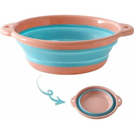 SABIR Bassine en plastique pliable multifonctionnelle, bassin mural portable, maison, voyage en plein air, camping, seau pliable, sans crochet, grande taille rose 238.523cm (1/5)