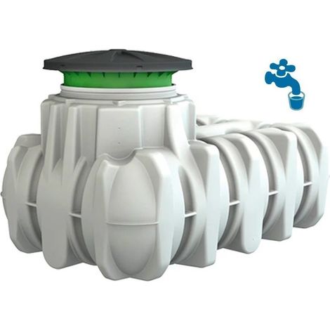 Suinga – Réservoir enterré en polyéthylène alimentaire 1500 litres – Dimensions 210x125x102 cm – Dôme télescopique réglable – Usage eau potable