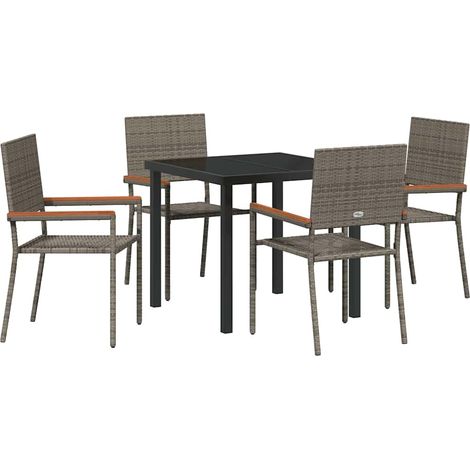 Maison Exclusive - Conjunto de Comedor de Jardín 5 pcs Gris ratán (1/5)