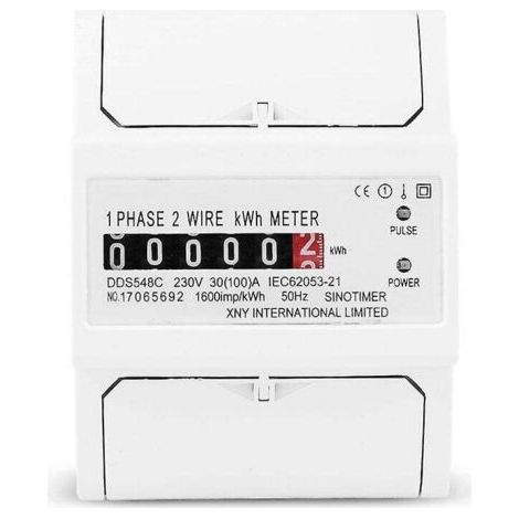 Compteur électrique à rail DIN 220v, compteur électrique numérique monophasé 2 fils 4p, compteur électrique(5(30) A) (1/5)