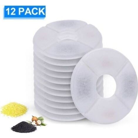 Filtres de Rechange de Fontaine d\'animal Familier Avec la résine et Charbon Actif (12 PACK) (1/3)