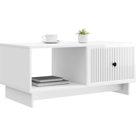 Maison Exclusive - Couchtisch Hochglanz Weiß 90 x 50 x 40 cm Holz