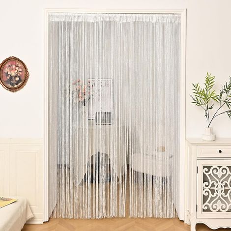 Lot de 2 Rideaux Fils Paillette 100x200cm Draperie Rideau Spaghetti Elégance Studio Fenêtre Porte Anniversaire Mariage Fête Hôtel (1/5)