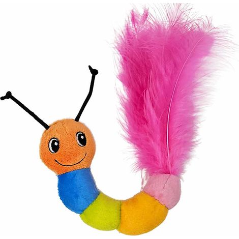 Nobby Katzen Kuscheltier Raupe mit Feder 15 cm