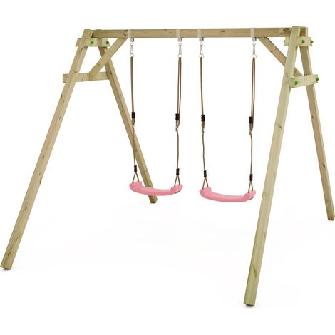 Wickey Struttura altalena Smart Move, struttura doppia altalena in legno - rosa