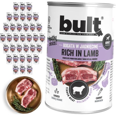 BULT Nassfutter für Hunde, Lamm, Dose, 36 x 400 g (1/2)