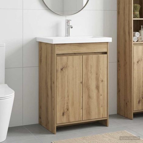 vidaXL Badezimmermöbel-Set Artisan-Eiche 81 x 40 x 84,5 cm (1/5)