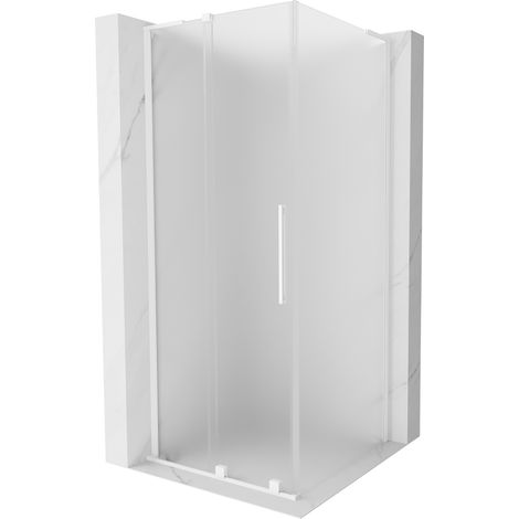 Cabine de douche coulissante Mexen Velar L 100 x 100 cm, givre, blanc - 871-100-100-33-20 (1/5)