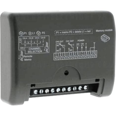 RQM449200 - Mini receptor de doble canal 12v 24v 2ch 433mhz CARDIN RQM44920