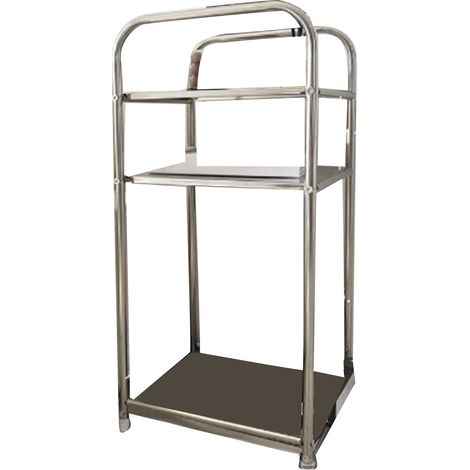 Étagère de salle de bain design minimaliste, grande capacité, forte charge, 3 niveaux en acier inoxydable (1/5)