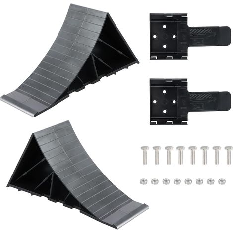 Cunei per ruote in 2 pezzi, cunei per ruote con supporto di 1600 kg, blocco antiscivolo, cunei per ruote, cuneo per ruote auto, cuneo per ruote auto, cunei per freni per rimorchi e caravan, camper (1/5)