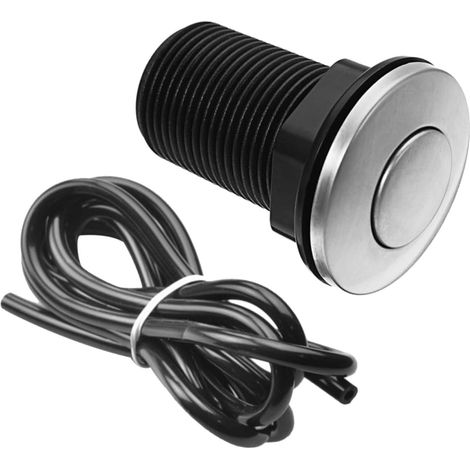 Bouton pneumatique, 32 MM, inox, noir, pour broyeur de déchets (1/5)