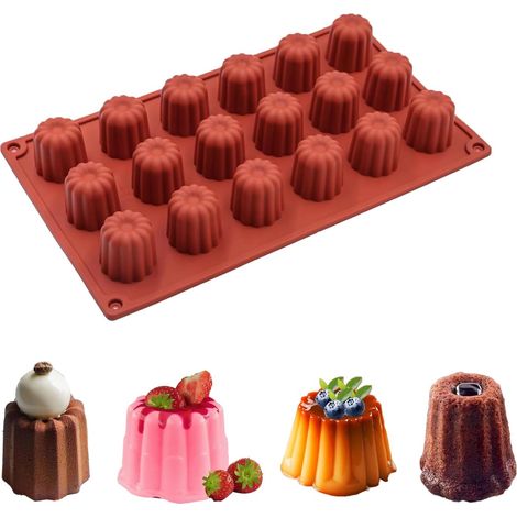 Stampo a 18 cavità, con scanalature, ideale per dessert delicati, perfetto per il tè del pomeriggio, banchetti e cene in famiglia (29,1×16,9×3,2 cm) (1/5)