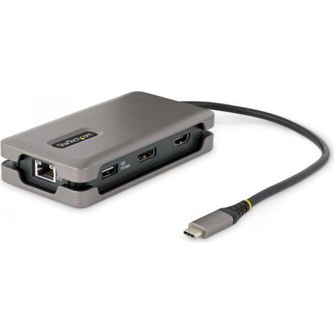 StarTech.com Adattatore Multiporta USB-C - Docking Station USB Type C con HDMI/DP 4K60Hz - Hub USB a 3 porte (1x ricarica) - PD 100W - GbE - Convertitore\\Mini Dock USB-C HDMI/DP - Cavo Integrato avvo (1/4)