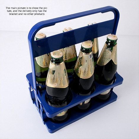 Porte-Bouteille de Bière Pliable à 6 Trous, Support de Stockage de Vin à Usage Portable avec Poignée, Conteneur de Porte- de Bar (1/5)