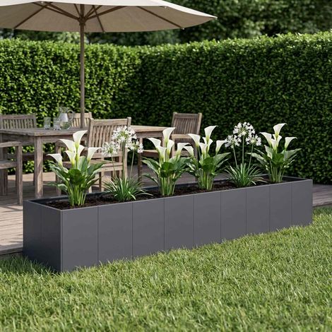 vidaXL Cache-pot de jardin Anthracite 360 x 80 x 60 cm (1/5)