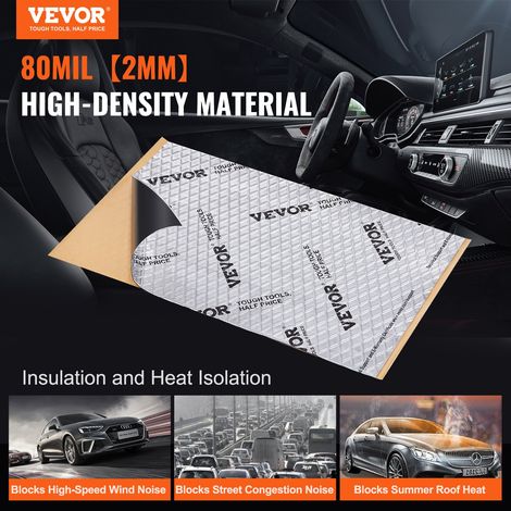 Tapis d'Isolation Phonique 2 mm Insonorisation Voiture 3,3 m² Matériau Insonorisant Automobiles en Caoutchouc Butyle 248,9x398,8 mm Tapis Isolant Thermique Structure à 3 Couches pour Voitures (1/5)
