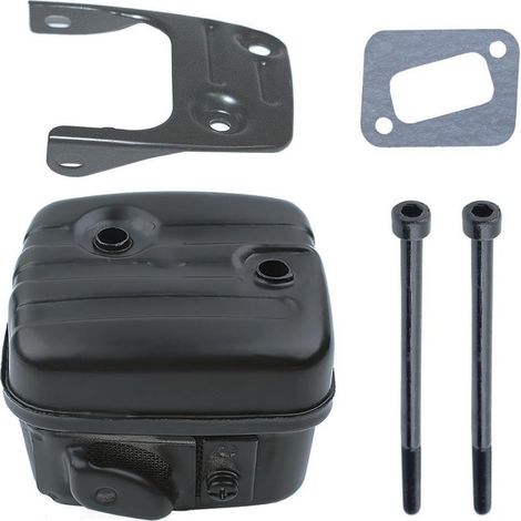 Pot d\'échappement pour Husqvarna 346XP 340 345 351 353 Tronçonneuse,Silencieux d\'échappement Pièces de Rechange Échappement + Joint + Support + Vis Kit Accessoire (1/5)