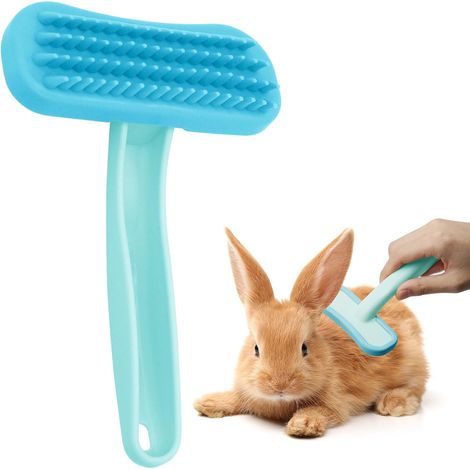 Spazzola morbida per conigli (1 pezzo), pratica spazzola per toelettatura per conigli, pettine massaggiante in morbido silicone per piccoli animali, kit per toelettatura per conigli, gatti (1/5)