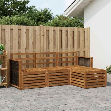 vidaXL Outdoor-Sofagarnitur 4 pcs Natur (1/5)