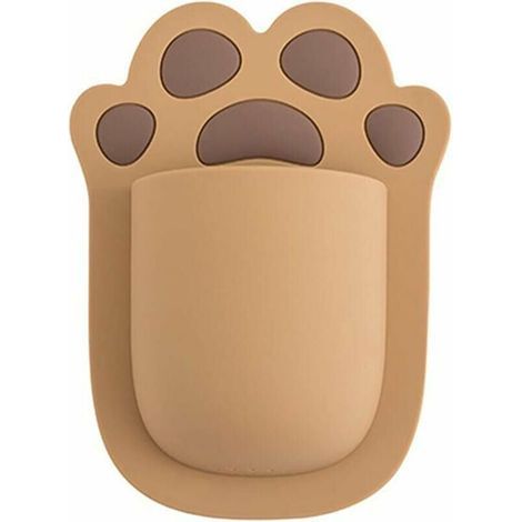 Soporte para cepillo de dientes con diseño de dibujos animados y perforadora gratuita, caja de almacenamiento de silicona para montaje en pared, ideal para herramientas de baño en el hogar. (1/5)
