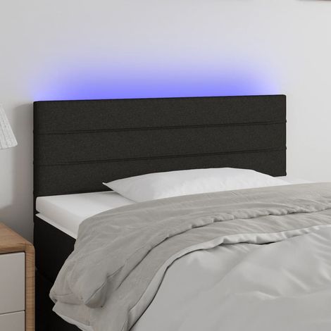 Cabecero con LED de tela negro 80x5x78/88 cm vidaXL (1/5)