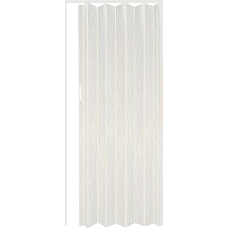 Porta a Soffietto da Interno 214x82 cm in PVC Chiusura Magnetica Bianco Venato (1/3)