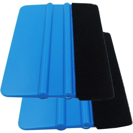 Raclette avec Bord Fibre pour Voiture Vinyle Wrapping, Durable Raclette de Film de Fenêtre, Autocollant Décalque Raclette(Paquet de 2, Noir) (1/5)