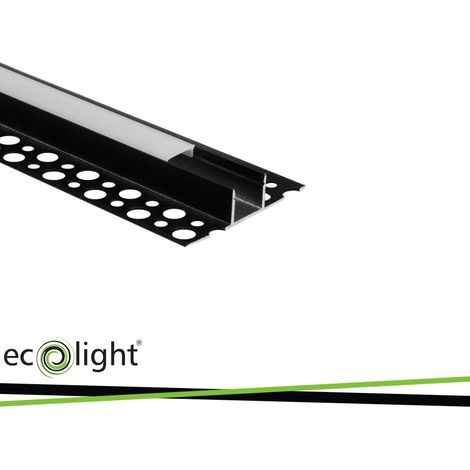 PROFILO NERO DA SUPERFICIE GN02 + PARALUME OPALINO 2MT (1/3)