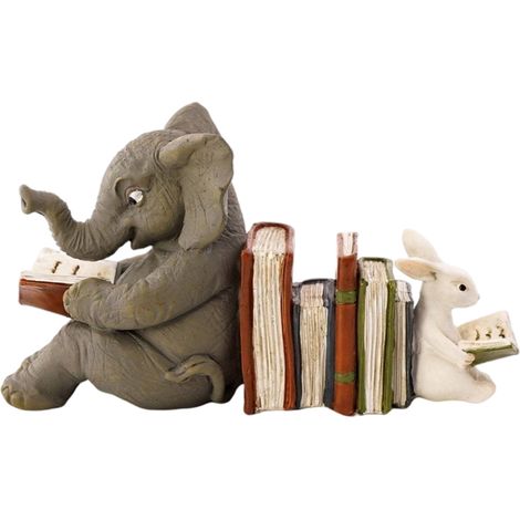 Figurines serre-livres en résine représentant un éléphant et un lapin, ornements et décorations pour la maison (1/5)