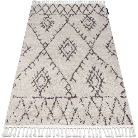 Teppich BERBER FEZ G0535 sahne / braun Franse berber marokkanisch shaggy zottig beige 160x220 cm