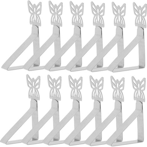 12pièces Lot de Pinces pour Nappe Support Acier Clips Robustes pour Tables De Pique- Et Décorations Intérieures (1/5)