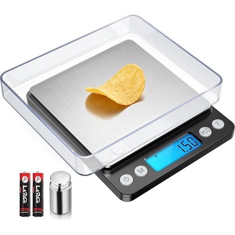 Digital Scale Precision 500g/0.1g Portable Jewelry Scale Parts LCD Display 6 Units Function Tare Counter Parts Auto Stop Weight Calibration 100g (1/5)