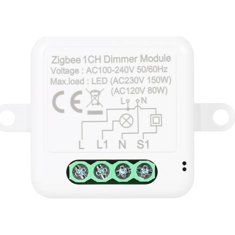 Module de variateur Zigbee, télécommande d'application, interrupteur de rideau, fonctionne avec Alexa Google Home, interrupteur 1 gang,Timing Voice Control Dimmer interrupteur (1/5)