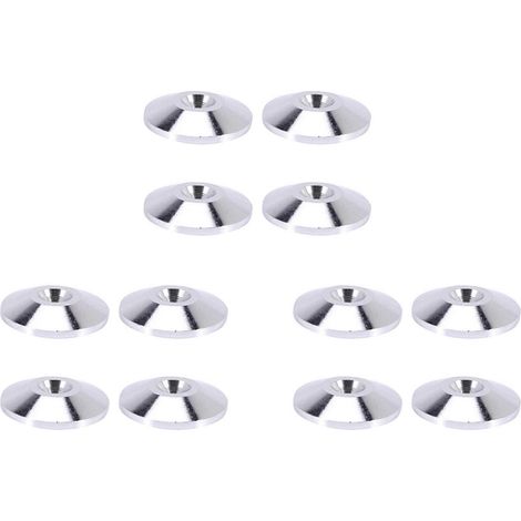 12 Entkopplungsspikes aus reinem Kupfer für HiFi-Lautsprecher, konische Standfüße, Schutzpads (silber) (1/5)