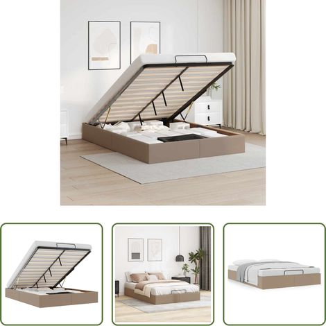 Kunstlederbett - Ottoman-Bett ohne Matratze Cappucino 140x190cm Kunstleder (1/5)