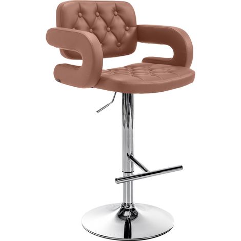 Barhocker Dublin Kunstleder cognac chrom (1/5)