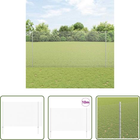 vidaXL Terrassenzaun - Zaun mit Pfosten Silber 1,6 x 10 m Stahl (1/5)